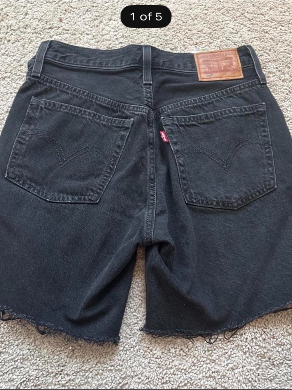 Levi's black denim rib cage shorts